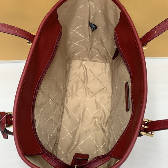MICHAEL KORS LOGO SHOULDER TOTE DARK CHERRY COLOR 14.75”W X 10”H X 5.5”D - Picture 11 of 16